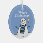 Kerstman-ontwerp met Prettig Kerstfeest Glas Ornament (Voorkant Rechts)