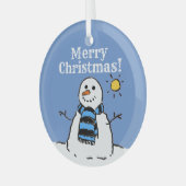 Kerstman-ontwerp met Prettig Kerstfeest Glas Ornament (Voorkant links)
