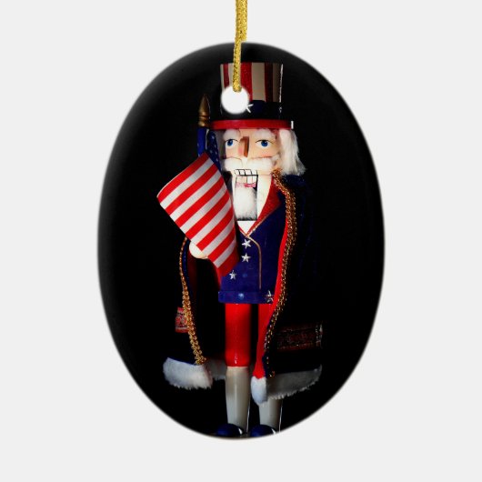 Kerstman Oom Sam Keramisch Ornament (Voorkant)