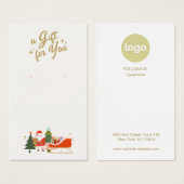 Kerstman Oorbel Logo Display Kaart (Voorkant /achterkant)