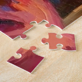 Kerstman Oosterse Blauwe Kat Kerst Kunst Legpuzzel (Zijkant)