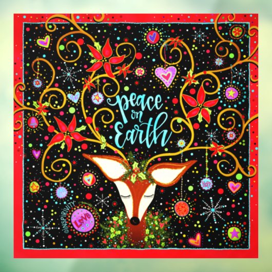 Kerstman op aarde herten! “Inspirivity” Raamsticke Raamsticker (Vel 3)