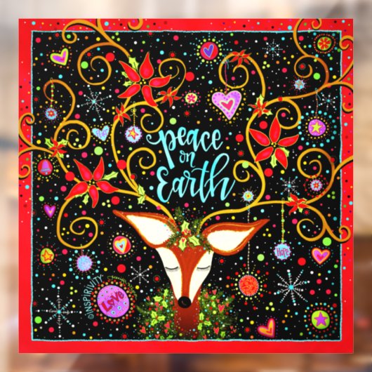Kerstman op aarde herten! “Inspirivity” Raamsticke Raamsticker (Vel 2)