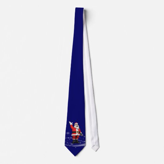 Kerstman op blauwe kerst stropdas (Voorkant)