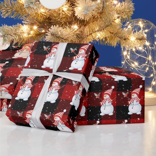 kerstman op Buffalo-bord Cadeaupapier (Feestdagen)