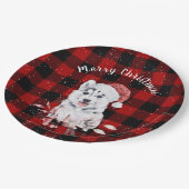 Kerstman op Buffalo Play Papieren Bordje (Gekanteld)