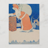 kerstman op Chimney Illustration Feestdagenkaart (Voorkant)