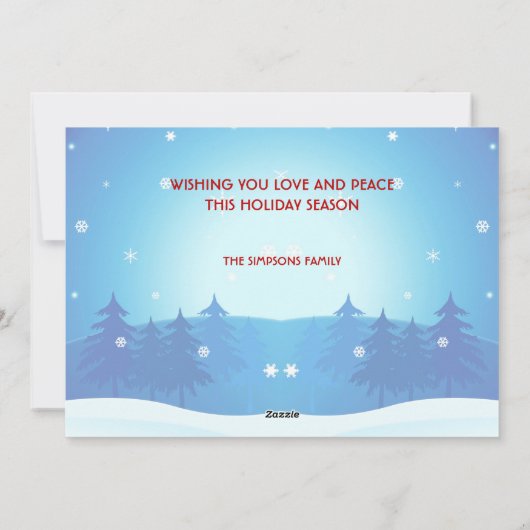 Kerstman op chopperfiets met rode hoed feestdagenkaart (Achterkant)