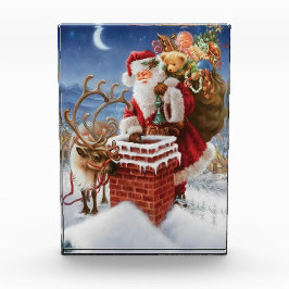 Kerstman Op Dak Fotoblok