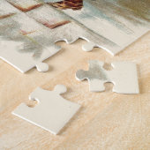 Kerstman op dak in Victoriaanse stijl Legpuzzel (Zijkant)