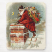Kerstman op dak in Victoriaanse stijl Muismat (Voorkant)