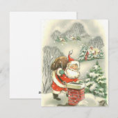 Kerstman op dak met cadeaus Kerstmis Feestdagenkaart (Voorkant / Achterkant)