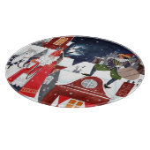 Kerstman op de daken van Amsterdam Snijplank (Hoek)