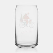 Kerstman op de fiets Kinder gepersonaliseerde melk Blikvorm Glas (Achterkant)