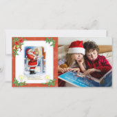 Kerstman op de foto  feestdagenkaart (Voorkant)