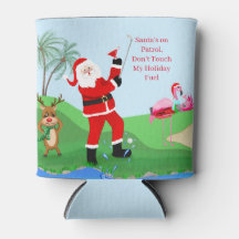 Kerstman op de golfbaan met cocktail grappige Kers
