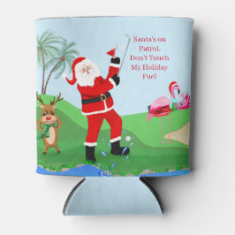 Kerstman op de golfbaan met cocktail grappige Kers Blikjeskoeler