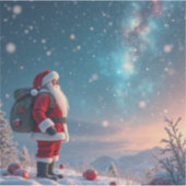 Kerstman op de Noordpool Sticker (Voorkant)