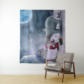 Kerstman op de Noordpool Wandkleed (In situ)