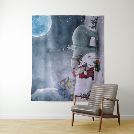 Kerstman op de Noordpool Wandkleed (In situ)