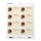  kerstman op de schoorsteenkerst etiket (Full Sheet)