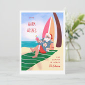 Kerstman op de zomervakantie kaart (Staand voorkant)