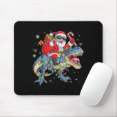 Kerstman op dinosaurus grappige kerstverlichting muismat (Met muis)