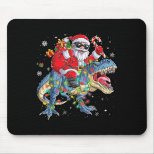 Kerstman op dinosaurus grappige kerstverlichting muismat