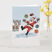 Kerstman op dun ijs kaart (Gele Bloem)