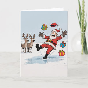 Kerstman op dun ijs kaart