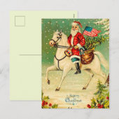 Kerstman op een Briefkaart van Kerstmis van het (Voorkant / Achterkant)