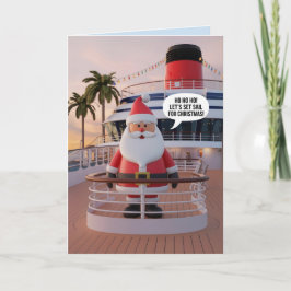 Kerstman op een cruise begroet Zee chrimbo Bedankkaart