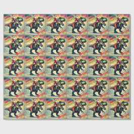 Kerstman op een dinosaurus cadeaupapier