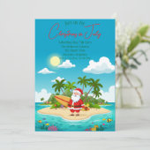 Kerstman op een eiland in juli kaart (Staand voorkant)