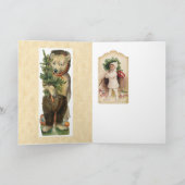 Kerstman op een Geit Feestdagen Kaart (Binnen)