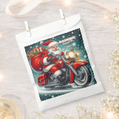 Kerstman op een motor bedankzakje (Geknipt)