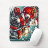 Kerstman op een motor muismat (Met muis)