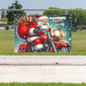 Kerstman op een motor spandoek (Insitu)
