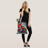 Kerstman op een motor tote bag (Op model)