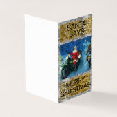 Kerstman op een motorfiets Kerst Kaart (Buitenkant)