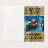 Kerstman op een motorfiets Kerst Kaart (Buitenkant ongevouwen)