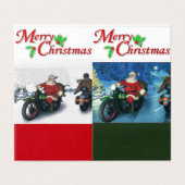 Kerstman op een motorfiets Kerst Kaart (Buitenkant ongevouwen)