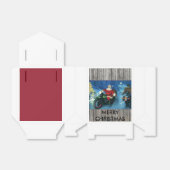 Kerstman op een motorfiets kerstcadeau doos bedankdoosjes (Uitgevouwen)