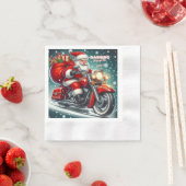 Kerstman op een motorfiets servet (Insitu)