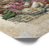 Kerstman op een muziek achtergrond met speelgoed poster (Hoek)