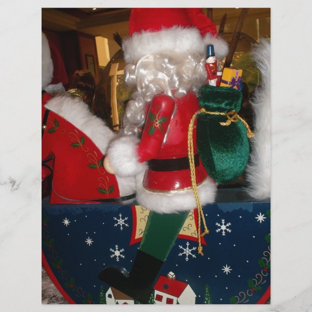 Kerstman op een paard met Snow Art Print (Voorkant)