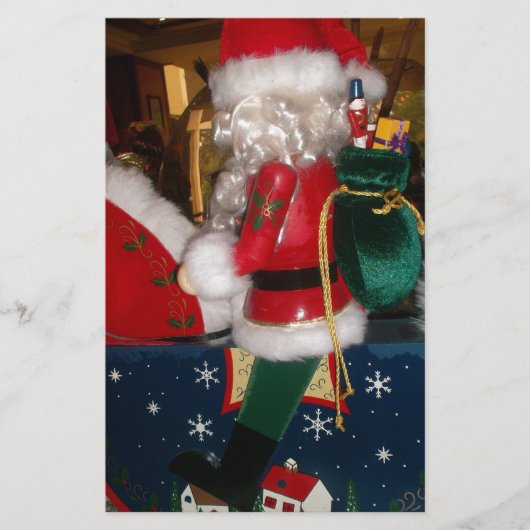 Kerstman op een paard met Snow Art Print Briefpapier (Voorkant)