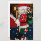 Kerstman op een paard met Snow Art Print Briefpapier (Voorkant / Achterkant)