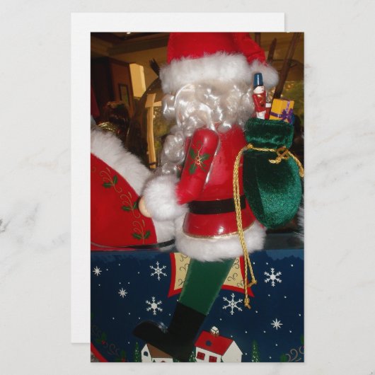 Kerstman op een paard met Snow Art Print Briefpapier (Voorkant / Achterkant)