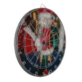 Kerstman op een paard met Snow Art Print Dartbord (Voorkant Links)